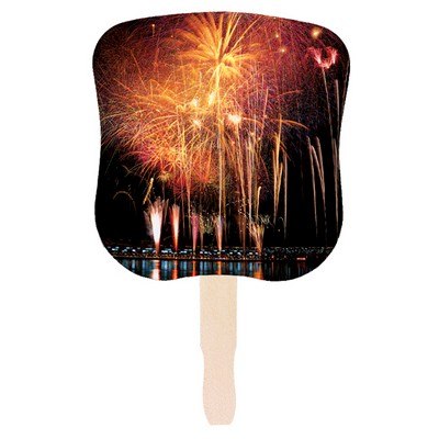 Stock Design Hand Fan-Fireworks, Full Color Digital