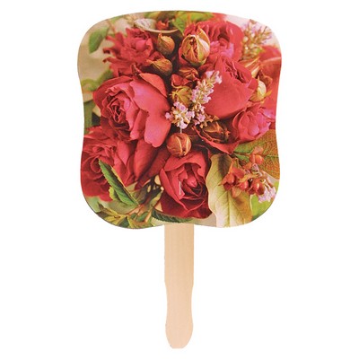 Stock Design Hand Fan-Flower Bouquet, Full Color Digital