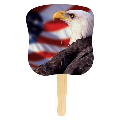 Stock Design Hand Fan-Bald Eagle/Us Flag, Full Color Digital