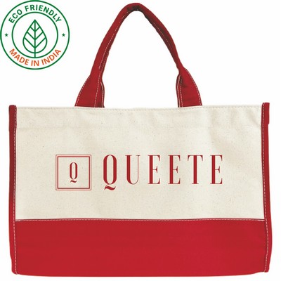 Market 16 oz Canvas Tote Bag | Gift Beach Everyday Travel Red (18x12x6)