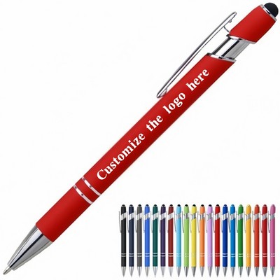 Custom Aluminum Black Gel Ink Stylus Ballpoint Pen