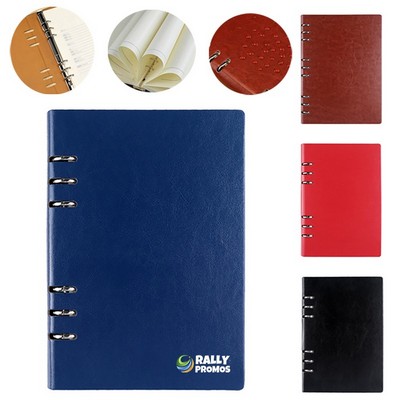 A5 PU Leather Notebook Loose Leaf with 6 Ring