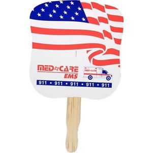 Patriotic Hand Fan, Full Color Digital