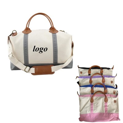 Canvas Duffle Bag With Shoulder Strap