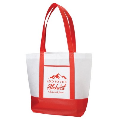 Non-woven Trim Color W/ Gusset Tote Bag-15" H x 18" W x 6" D